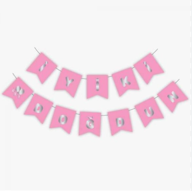 İyi Ki Doğdun Pembe Gümüş Banner