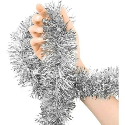 2 Mt Metalize Gümüş Sim Süs 6,5cm