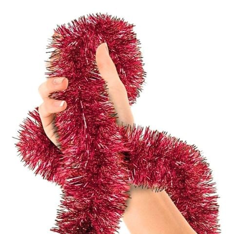 2 Mt Metalize Kırmızı Sim Süs 6,5cm