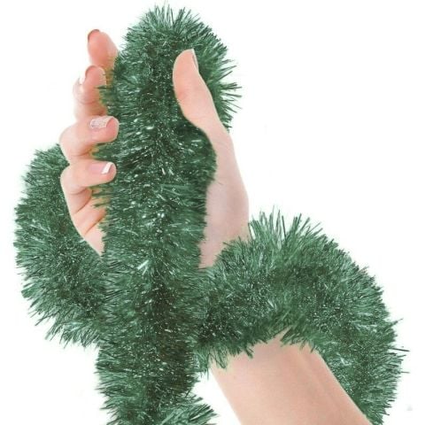 2 Mt Metalize Koyu Yeşil Sim Süs 6,5cm