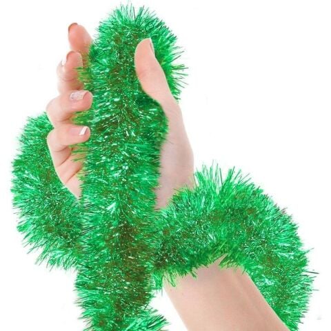 2 Mt Metalize Yeşil Sim Süs 6,5cm