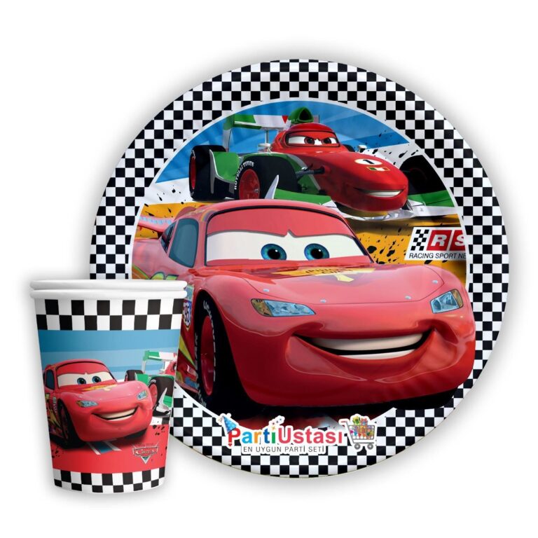 Şimşek Mcqueen Karton Tabak Bardak (8 adet)