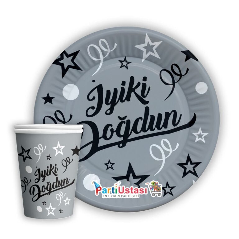 İyi Ki Doğdun Gümüş Karton Tabak Bardak (8 adet)