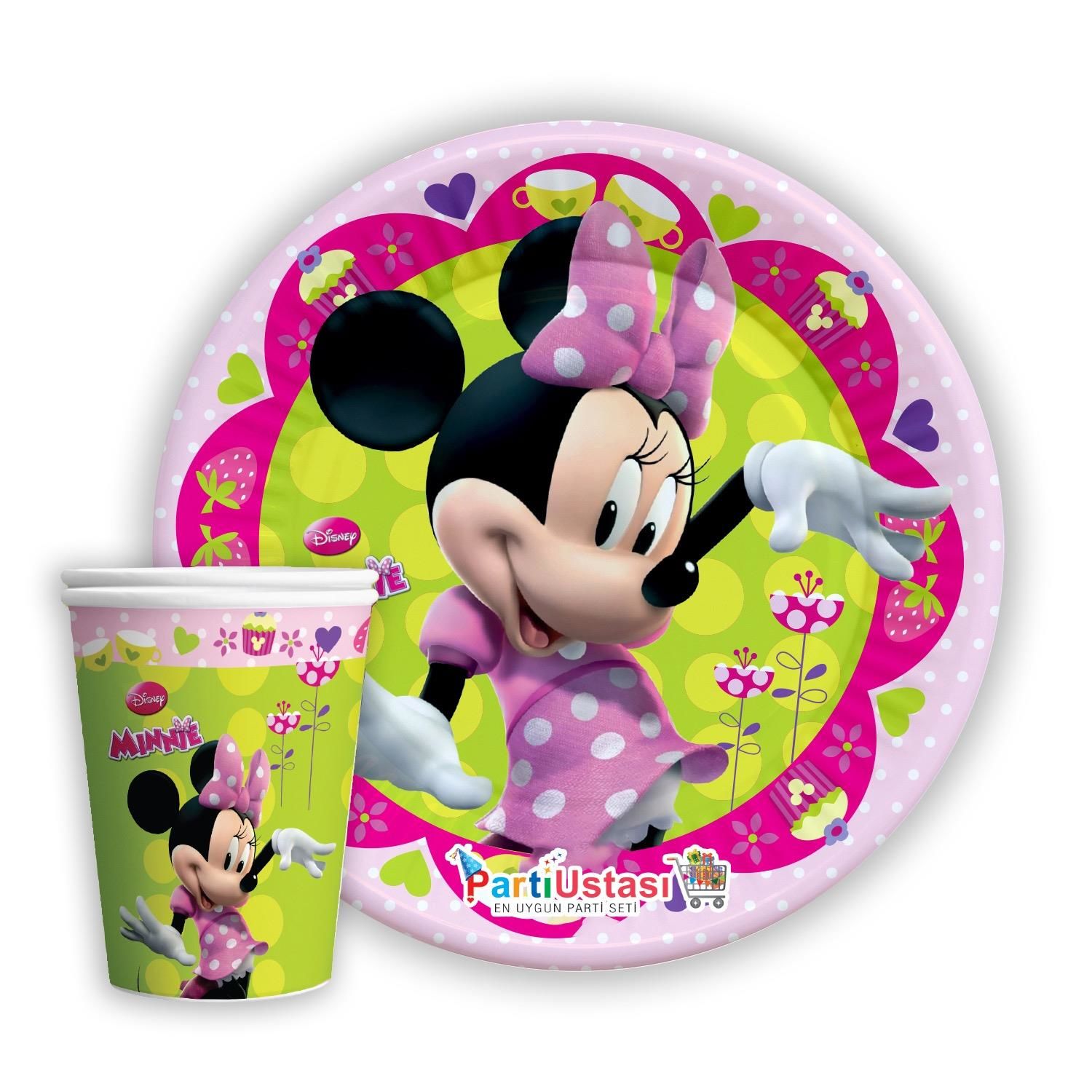 Minnie Karton Tabak Bardak (8 adet)